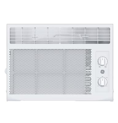 GE Window Air Conditioner Unit, 5,000 BTU for Small Rooms up to 150 sq ft. with Manual Adjustable Fan and Cooling Settings, Perfect for Small Bedroom or Living Room, Easy Install Kit Included, White