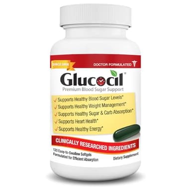 Glucocil โ Softgels - Premium Blood Sugar Support - Over 2 Million Bottles Sold - Supports The 3 Essentials for Healthy Blood Sugar - Since 2008, with Berberine, Proprietary Mulberry Leaf, and More