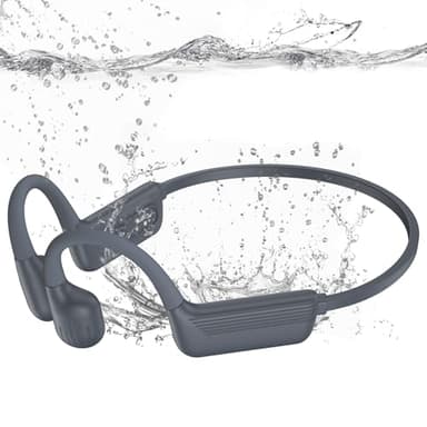 MARLALL Swimming Headphones-Bone Conduction Headphones, IP68 Waterproof Open Earphones, LiteSurge Bluetooth 5.4 Underwater Sport Earbuds with 32 GB MP3 Memory for Swimming, Marathon-Grey