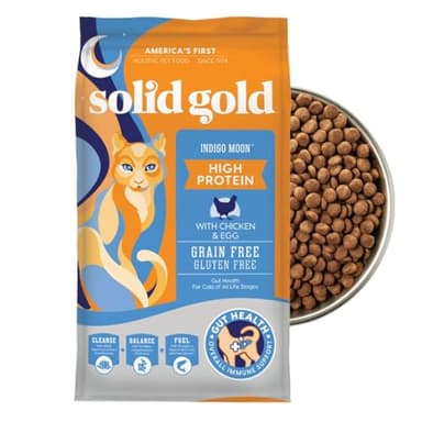 Solid Gold High Protein Dry Cat Food - Grain Free & Gluten Free Chicken Cat Dry Food w/Probiotics for Gut Health & Digestion - High Fiber & Omega 3 - Low Carb Superfood Kibble for Cats All Ages - 3LB