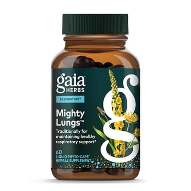 Gaia Herbs Mighty Lungs - Lung Support Supplement to Help Maintain Overall Lung & Respiratory Health* - With Mullein, Plantain, Schisandra & Elecampane - 60 Vegan Liquid Phyto-Capsules (30-Day Supply)