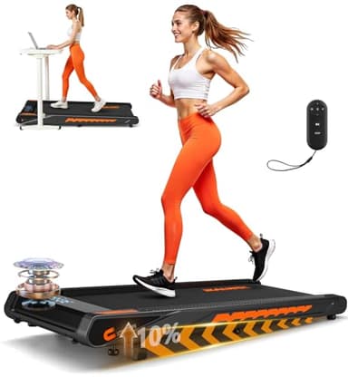 Walking Pad Treadmill with Speaker, 4-in-1 6.2MPH Treadmills for Home with App Compatible, Walking Pad with 10% Incline, LED Display, 2.75HP Brushless Drive, 350 LB Weight Capacity, 12 HIIT Programs