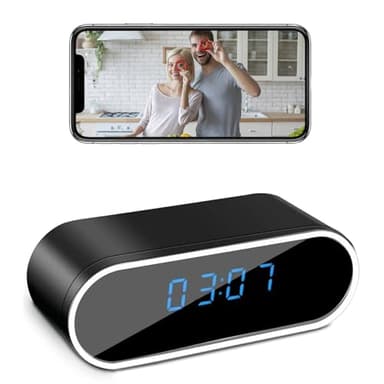 braosusner WiFi Hidden Camera Clock Wireless Spy Camera HD 1080P Security with Night Vison and Motion Detection for Home/Office,No Audio