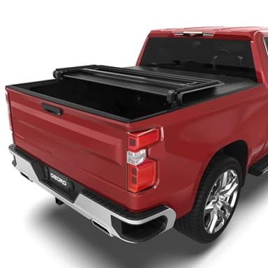 oEdRo Tri-Fold Truck Bed Soft Tonneau Cover Compatible with 2019-2026 Chevy Silverado 1500 / GMC Sierra 1500 New Body Style, Fleetside 5.8 Feet Bed w/o Multi-Flex Tailgate