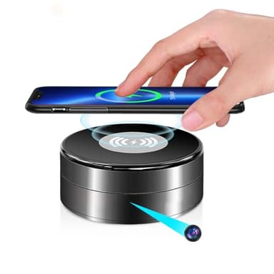 CHHANLOO Hidden Camera with Wireless Charger - 1080P HD Spy Camera, 160° Wide-Angle Lens, Motion Detection, Suitable for Home Security Monitoring of Babies/Pets/Nanny(2.4/5G)