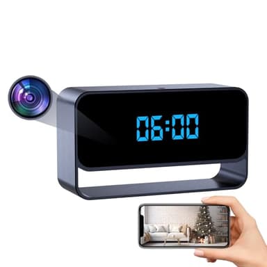 LIBREFLY Full HD 1080P WiFi Hidden Camera Clock – Wireless Spy Camera – Mini Nanny Cam for Home Security - Night Vision