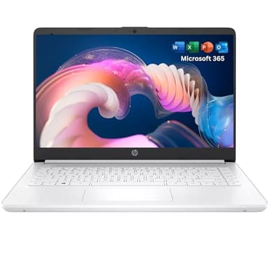 HP Ultrabook 14 Laptop with Free Microsoft 365 • 16GB RAM • Intel 4-Core CPU • 1.1TB Storage (64GB OnBoard w/ 64GB External + 1TB OneDrive) • Windows 11 w/o Earphones (White)