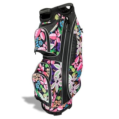 Luxury Women’s Golf Cart Bag – The Signature Series – 14-Way Organizer Top with Integrated Putter Well & Velour-Lined Valuables Pocket (Tropical Paradise)
