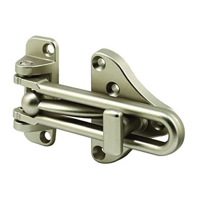 Prime-Line U 11316 Swing Bar Door Guard With High Security Auxiliary Lock, Satin Nickel Finish (Single Pack)