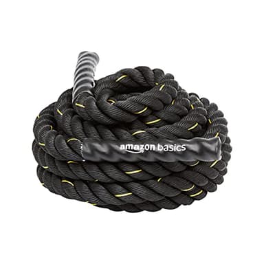 Amazon Basics Battle Rope for Home Gym Workout, Exercise Training Equipment, 2 Inch x 30 Feet, Black
