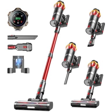 Cordless Vacuum Cleaner, 600W/50KPa/70Mins Vacuum Cleaners for Home, Self-Standing Stick Vacuum with Anti-Tangle Brush & OLED Touch Screen, Vacuum Cleaner for Hardwood Floors and Carpet,Pet Hair,Car