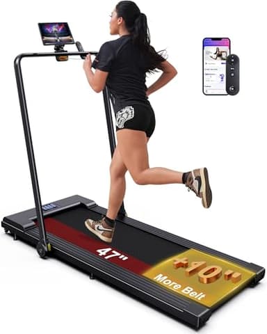 Lichico PulseDrive 8.7 MPH Walking Pad Treadmill with BLDC, Fits up to 6' & 47"x16" Super-Long Desk with Handle Bar, Compact Under Desk Treadmill for HomOffice, Running Walking Machine Remote Control