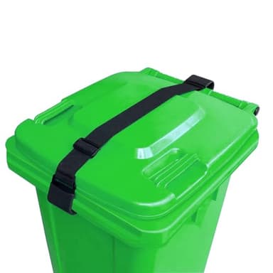 GAGBC 1PC Trash Can Locks Strap for Animals, Metal Double-Claw, Adjustable Garbage Can Straps, Bungee Cord with Hooks for Trash Bin Garbage Pail, Raccoon, Squirrel Proof, Fit for Outdoor Trash