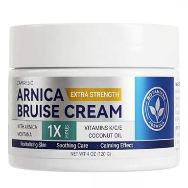 Glopink Arnica Bruise Cream Extra Strength, Enriched with Arnica Montana & Vitamins K, C & E, Plus 9 Plant Compounds, Fast Absorbing Thin Skin, Long Lasting, 4 Oz