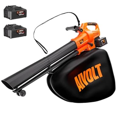 AIVOLT 40V Cordless Leaf Blower and Vacuum Mulcher Combo, Portable Leaf Vacuum Cordless with 40L Bag, Brushless Motor, 2 * 4.0Ah Batteries for Effortless Lawn Cleanup