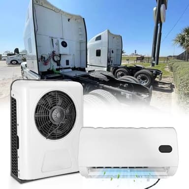 12V Air Conditioner w/Brushless Motor, 10000BTU Mini Split 12 Volt Air Conditioner, Semi Truck APU 12 Volt DC AC, Low Noise for Big Rig Sleeper, Semi Trucks, Pickup, RV, Vans