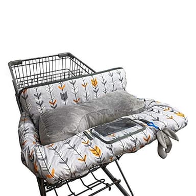 Shopping Cart Cover for Baby, High Chair Cover for Boy Girl, Infant Grocery Cart Cushion with Removable seat Positioner and Cellphone Holder