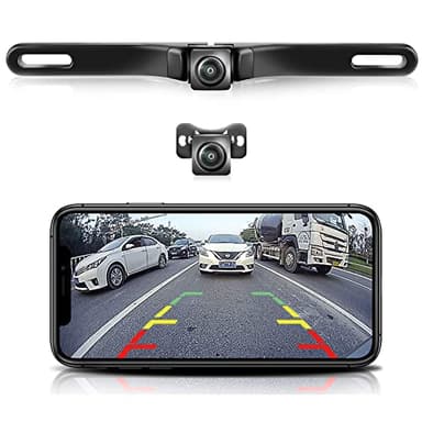 WiFi Car Backup Camera, GreenYi 5G 720P HD Car License Plate Rear/Front View Reverse Camera for iPhone iPad Android Smart Phones Tablets Which Support Double Band WiFi