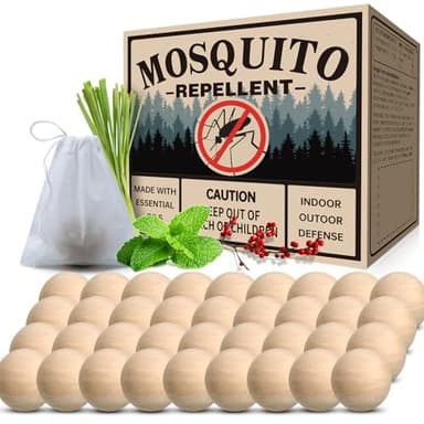 Mosquito Repellent 36 Balls – Mosquito Repellent Outdoor Patio & Indoor, Natural Mosquito Deterrent for Yard, Patio, Camping & Travel