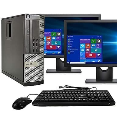Dell Optiplex 9020 SFF Computer Desktop PC, Intel Core i5 Processor, 16GB Ram, 2TB Hard Drive, WiFi, Bluetooth 4.0, DVD-RW, Dual 24 Inch LCD Monitors Windows 11 Pro (Renewed)
