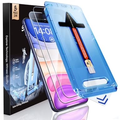 MAGIC JOHN 2 Pack for iPhone 11/iPhone XR 6.1 inch Tempered Glass Screen Protector, Auto Dust-Elimination Installation, Bubble Free, HD Clear, Easy Installation