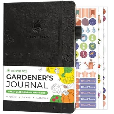Clever Fox Gardener’s Journal – Guided Gardening Notebook to Plant Vegetables, Flowers & Herbs – 5-Year Garden Log Book for Beginners (Black)