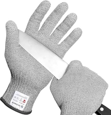 Schwer SlicePro ANSI A9 Cut Resistant Gloves, Food Grade Reliable Cutting Glove, Mandoline Gloves for Kitchen Meat Cutting, Oyster Shucking, Fish Fillet Processing, Non-PFAS, PR1501-G, L