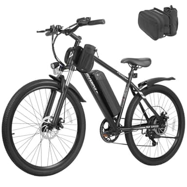 Hoverfly OUREA 26" Electric Bike for Adults, 750W Peak Motor Mountain Ebike, 20MPH Up to 40 Miles, UL2849 Certified, 7-Speed, Removable Battery, Shock Absorber, Fat Tire Commuter E-Bike