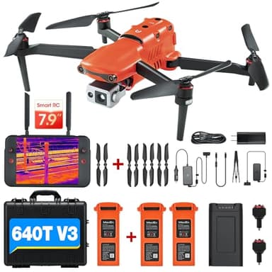 Autel Robotics EVO II Dual 640T V3, 640x512 Thermal Imaging Drone, Remote ID Supported, 0.8'' CMOS&50MP 8K RYYB Sensor,10+ Temp Measurement, D-RI Ranges, Thermal Analysis Tool, for Search&Rescue/Power Inspection/Public Safety/Hunting