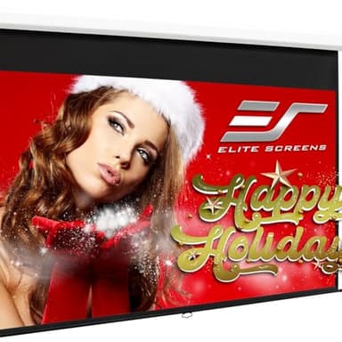 Elite Screens Manual B, 100-INCH Manual Pull Down Projector Screen Diagonal 16:9 Diag 4K 8K 3D Ultra HDR HD Ready Home Theater Movie Office Presentation, M100H