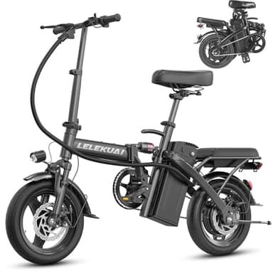 Electric Bike for Adults and Teens, Folding Ebike,Commuter City Foldable E Bike with 560W Motor and 48V 10Ah Battery, 24 MPH Speed Pedals Assist, Dual Disc Brakes,14" Compact Electric Bicycle