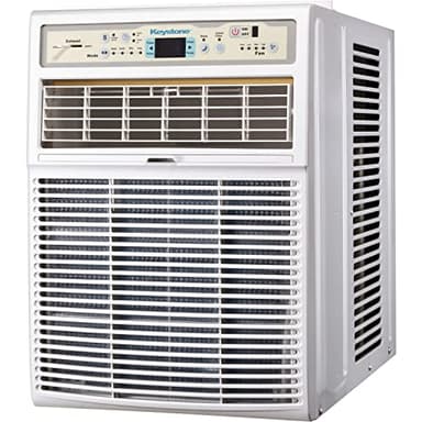 Keystone 10,000 BTU Slider Window Air Conditioner and Dehumidifier, 115V Air Conditioner Window Unit for Bedroom, Living Room, and Small-Medium Sized Rooms up to 450 Sq.Ft, 4-Way Air Direction Control
