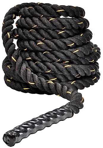 Fitvids Battle Rope 1.5Inch 2 Inch Diameter Poly Dacron 30 FT, 40 FT, 50 FT Length, Heavy Ropes for Home Gym and Workout