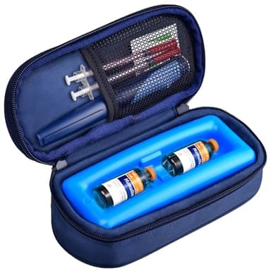 Cruxer Insulin Vial Cooler Travel Case,Diabetes Carrying Insulated Bag for Supplies Keep Medicine Cool,Diabetic Small Bottle Protector Kit for Storage,Portable Mini Pack with Protective Ice Brick