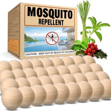 Mosquito Repellent for Patio, Indoor Mosquito Repellent 36 Balls, Mosquito Deterrent for Yard, Mosquito Control Outdoor Use, Keep Mosquito Away from Room/Front Door/Camping Safely