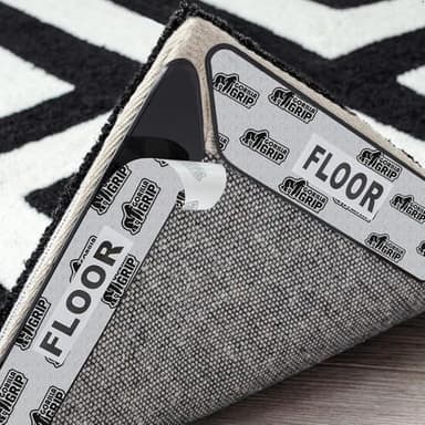 GORILLA GRIP Rug Gripper Pads Keep Area Rugs Corners from Curling, Reusable Double-Sided Stickers Holds Down Carpet in Place, Grips on Tile and Hardwood Floors Helps Prevent Sliding, Home Décor, 8 Pcs