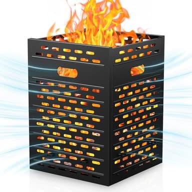 Panovue Burn Barrel 30 Inch 63 Gallon Ultra Thick Burn Drum for Yard Waste Incinerator Barrel Burn Cage for Outside Paper Leaf Trash Wood Backyard Bonfire