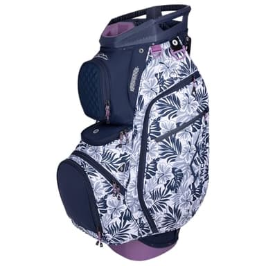 Sun Mountain Women's Diva Lightweight Cart Golf Bag 14-Way Top - 8 Pockets, Smart Dual Strap System, Push-Electric-Riding Cart Compatible Compression Base, 2025 Model - Navy-Navy Flower