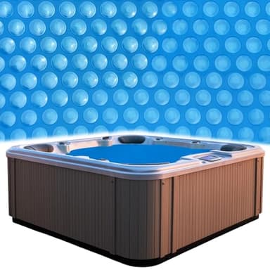 AURSK SPA and Hot Tub Bubble Cover, 12mil 7x7 Foot Square Hot Tub Thermal Blanket,Insulating Blanket for Outdoor Hot Tubs,Blue