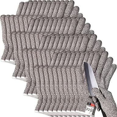 Xuhal 20 Pairs Cut Resistant Gloves Level 5 Protection Safety Work,L