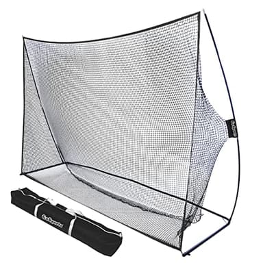GoSports 10 ft x 7 ft Golf Practice Hitting Net - Personal Driving Range for Indoor or Outdoor Use - Black